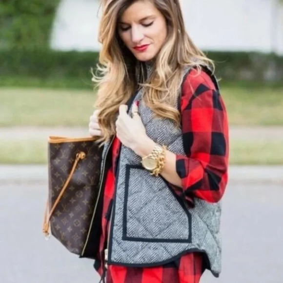 J CREW Printed Quilted Puffer Vest XS - Picture 4 of 8